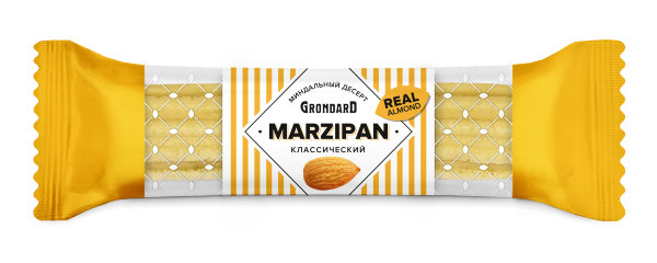 №1 TM Grondard   (10361) Батончики НЕглазированные Марципановые Классика, (28шт по 40г)        в Ханты-Мансийске